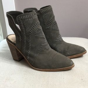 Vince Camuto dark greenish brown Suede ankle boots